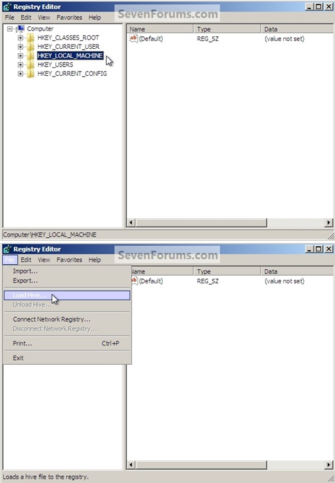 lost password recovery load hive